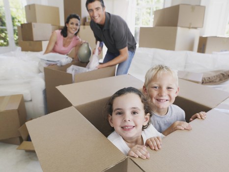 Professional packing materials and labelled boxes prepared for a move in Hackney