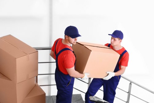 Loading office items for a business move on a Hackney street