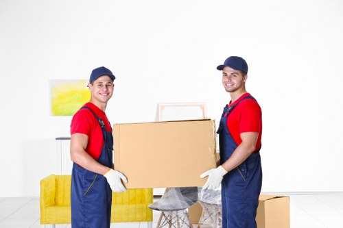 Man and van team using safety gear during a move in Hackney