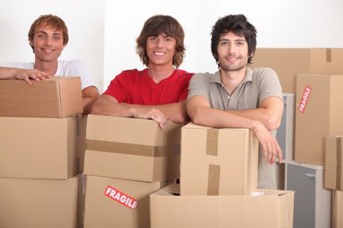 House moving service checklist and prepared boxes for a Hackney move